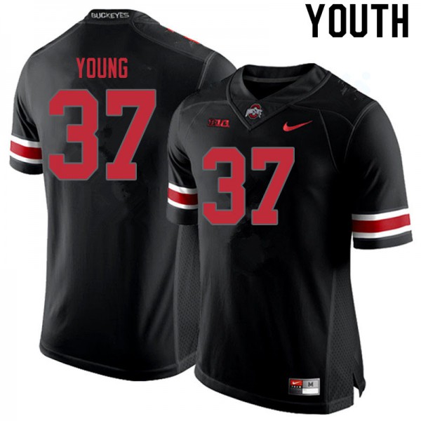 Ohio State Buckeyes #37 Craig Young Youth Embroidery Jersey Blackout
